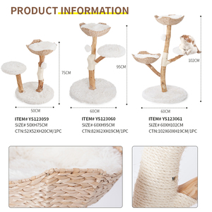 Grosir Terbuat dari Kayu Asli Kayu Solid Memanjat Pohon Kucing Menggaruk Tiang Menara - Product Image 6
