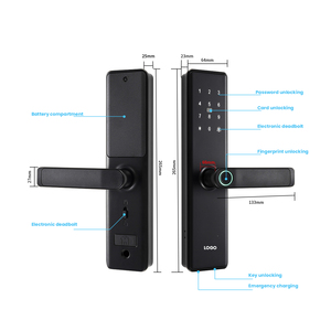 Serratura Intelligente per <span class=keywords><strong>Porta</strong></span> in Legno con Maniglia, Controllo WiFi e Bluetooth, Tastierino Numerico, Lettore di Carte e Impronte Digitali, Compatibile con App Tuya TTLock, per Casa, Ufficio e Hotel - Product Image 3