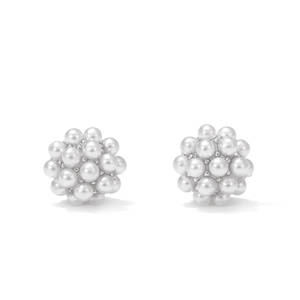 Pendientes de perlas chapadas en oro al por mayor, pendientes de tuerca de circón ZC hipoalergénicos a la moda para regalo diario - Product Image 5