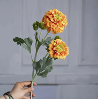 Ranting Ranunculus Buatan Realistis Grosir, Bunga Buttercup Palsu dalam Jumlah Besar untuk Perlengkapan Florist, Dekorasi Pernikahan & Komersial Musiman