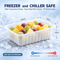 Baki Makanan Sekali Pakai PP Putih Bergaris OEM, Dapat Ditumpuk, Food Grade Model 2213H60 untuk Penggunaan Supermarket