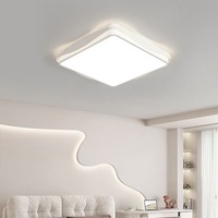 Lampu Plafon LED Akrilik Bentuk Gelombang Minimalis Modern IP44 Kontrol Jarak Jauh Garansi 3 Tahun CRI 80-90 Multi-Warna DIY