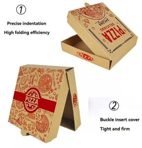 <span class=keywords><strong>Scatole</strong></span> per <span class=keywords><strong>Pizza</strong></span> riutilizzabili di <span class=keywords><strong>dimensioni</strong></span> personalizzabili all'ingrosso con goffratura e rivestimento UV in cartone ondulato contenitore per alimenti da asporto - Product Image 2