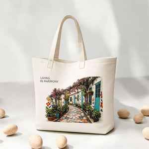 Sac fourre-tout en toile recyclable Justop avec impression personnalisée de motifs de Noël, fermeture éclair et bandoulière, 30-50 cm, sac de shopping - Product Image 2