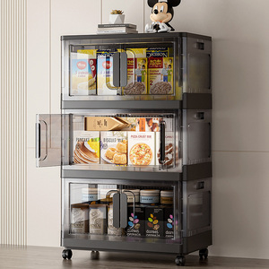Household Plastic Double Door Bedroom <strong>Wardrobe</strong> Clothing Organizer Collapsible <strong>Storage</strong> <strong>Box</strong> with Lid - Product Image 1
