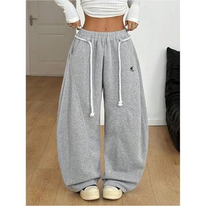 Women's Baggy Barrel Sweatpants High Waist Wide Leg Harem Pants With Pockets Casual Knitted Breathable <b>Lantern</b> Trouser - Product Image 5