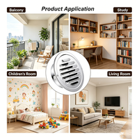 Grille de ventilation murale Lishine moderne en acier inoxydable, réglable et durable, pour sortie d'air encastrée