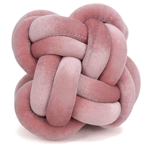 Nouvelle Couleur – <span class=keywords><strong>Coussin</strong></span> Décoratif en Peluche Fait Main Rose et Gris en Forme de Boule Nouée pour la Décoration Intérieure – Vente en Gros - Product Image 5