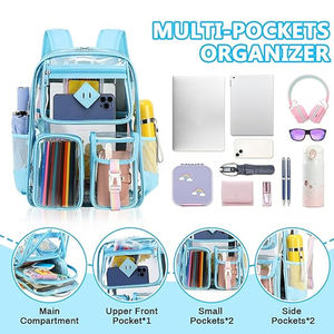 Graziosi <span class=keywords><strong>zaini</strong></span> trasparenti in plastica trasparente in pvc per bambine e bambine - Product Image 4