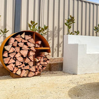 Support à bûches de haute qualité pour jardin, couleur rouille, vente en gros