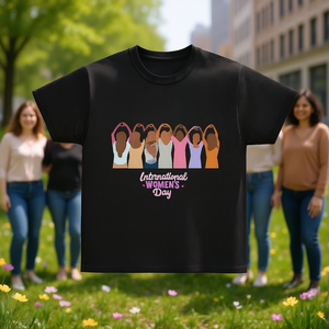 T-shirt per la Giornata Internazionale della Donna, a maniche corte, con grafica, girocollo, 100% cotone jersey, vestibilità casual primavera estate - Product Image 2