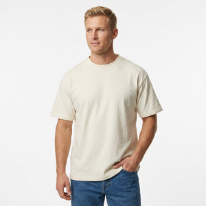 T-shirt en coton pour homme, manches courtes, col rond, décontracté, avec imprimé montagne au dos, coupe classique, tissu jersey respirant - Product Image 5