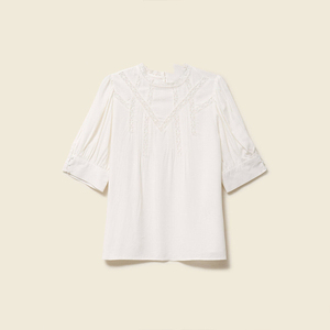 Camicette Crop Top di Design per Donne, Moda Primaverile, Bianco e Nero, <span class=keywords><strong>Tulle</strong></span> e Pizzo, Maniche a Campana, Camicette Sexy - Product Image 1