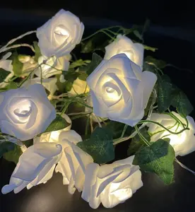 도매 유럽 테이블 램프 장미 꽃 빛 10 20 40 LED 야간 책상 조명 홈 웨딩 파티 장식