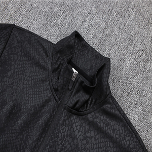 25/26 barcelonay Đen đào tạo áo khoác, mùa thu và mùa đông bóng đá dài tay dây kéo thêu thể thao lĩnh vực đồng phục - Product Image 4