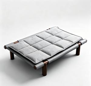 Cama Elevada para Mascotas de Alta Gama, Marco de Madera Sólida, Cama para Perros de Cuero Impermeable, Ortopédica, Lavable, con Funda Extraíble - Product Image 1