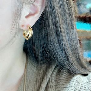 Xinfly 18K Gold Three-<b>Ring</b> Earrings Au750 Genuine Hard K for Weddings Gifts Beautiful Cool <b>Cat</b> Claw Style for Female Commuters - Product Image 5