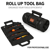 Sac de rangement pour outils Oxford imperméable avec fermeture éclair, pochette de rangement portable à enrouler, multi-poches, poignée, logo personnalisé OEM
