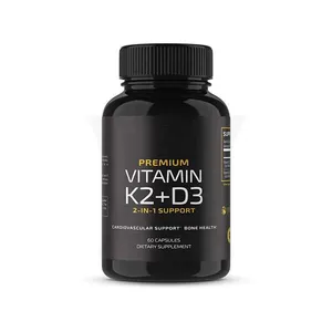 Vitamine K2 Capsule de vitamine D3 pour GMP entièrement naturel Démontré Choix de style de vie sans blé Veggie Sugarless