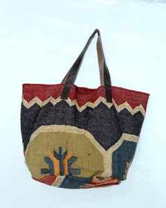 Women's Jute <b>Beach</b> Totes Summer Handmade Jute Leather Strap Vintage Style Clutch Shoulder <b>Bag</b> for Great Price - Product Image 1