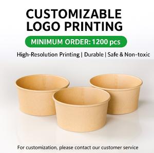 Wholesale Salad <b>Bowl</b> Best Selling Kraft Paper <b>Bowl</b> <b>With</b> <b>Lid</b> OEM Paper Box Fried Rice Fast Food Commercial Box - Product Image 2