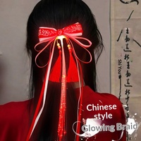 Nouvelles tresses lumineuses de style chinois pour cheveux, accessoires pour jeunes filles et adultes, pinces à nœuds avec effets lumineux dynamiques pour fêtes
