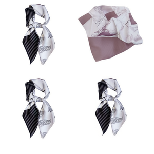 Écharpe en soie 70x70cm à motif feuille carré pour femme, accessoire de mode élégant, multifonctionnel, toutes saisons - Product Image 2