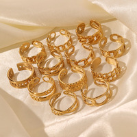 Bague Serpent en Acier Inoxydable Plaqué Or 18 carats, Étanche, Vintage, Réglable, Bijoux pour Femmes