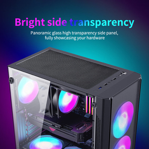 Boîtier personnalisé OEM pour <span class=keywords><strong>PC</strong></span> de jeu Offre Spéciale <span class=keywords><strong>Tour</strong></span> ATX USB3.0 en aluminium de style cool avec armoire en verre trempé Ventilateur RVB - Product Image 2
