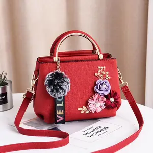 High Quality Vintage PU Leather Brand Trend Ladies Floral Designer Low Price Ladies One Shoulder Messenger Bag