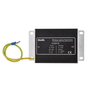 G20POE 3 en 1 Gigabit Ethernet Dc 24V Singal Poe Protector contra sobretensiones Spd para Ethernet 10 Blanco y Negro BNC Protector de voltaje 110V 5V