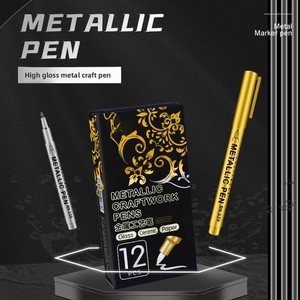 Pennarelli in metallo argento evidenziano pennarello firma biglietto di auguri invito copia inchiostro permanente <span class=keywords><strong>per</strong></span> carta - Product Image 2