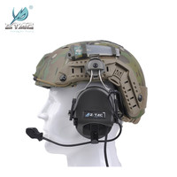 Headset Z-TAC Taktis Peredam Kebisingan dengan Indikator Baterai LED, Tahan Air IPX-5 untuk Rel Helm FAST, Earmuff Headphone