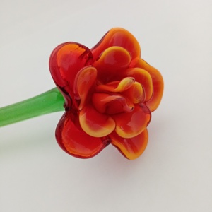 Flor de rosa de cristal hecha a mano, decoración, flor de <span class=keywords><strong>murano</strong></span> marrón, larga, venta al por mayor - Product Image 4