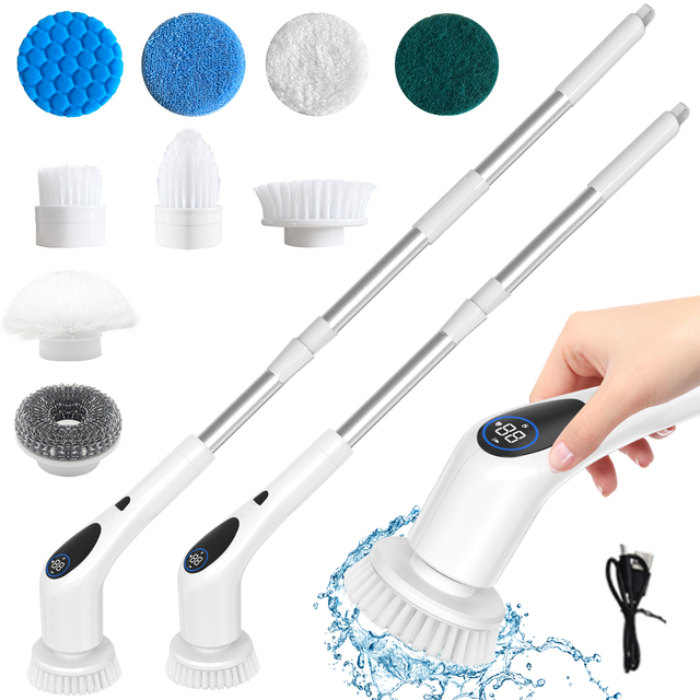 Home Cleaning Magic Brush Electric Spin Power Brush Floor Scrubber for Toilet Window Bathroom Clean