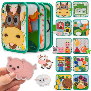 Jouet éducatif Montessori personnalisé en gros pour enfants, développe les talents et les capacités, <span class=keywords><strong>livre</strong></span> silencieux classique en feutrine - Product Image 4