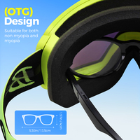 BAOLIDEN JR029 Lunettes de ski tendance avec boucle de sangle rapide, commande à une main, lunettes de snowboard, ajustement facile, protection UV400, anti-buée