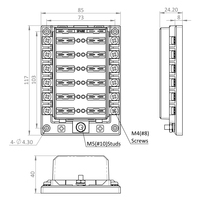 Boîtier de fusibles automobile 12 voies avec indicateur LED de fusible soufflé 180 °   Supports de couvercle rotatifs pour disjoncteurs de type fusible DC 32V