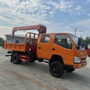 Camion grue JMC à double cabine, grue montée sur camion de 4 tonnes à flèche droite, camion grue léger avec plateau de chargement, LHD/RHD en option - Product Image 4