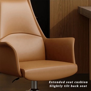 Silla Ejecutiva Giratoria de Oficina Moderna con Respaldo Alto de Cuero para Conferencias, Muebles de Oficina - Product Image 4