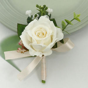 عناصر الديكور الزفاف الاصطناعي وصيفة الشرف المعصم الصدير الزهور المعصم زهرة روز اللؤلؤ العروة هدية لحفلة موسيقية - Product Image 2