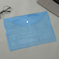 Sac de documents transparent A4 personnalisé Papier de test pour étudiants Stockage de données avec bouton Sac de documents multicolore
