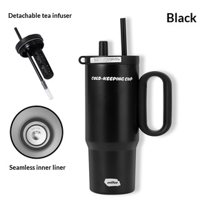 Vaso gigante de acero inoxidable 316 con revestimiento cerámico, de gran capacidad, aislado para bebidas frías y calientes, para hombres y mujeres. - Product Image 3