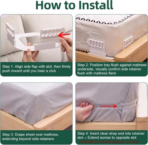 4 pinces de serrage d'angle robustes, sangles de <span class=keywords><strong>matelas</strong></span> pratiques, fixent les draps, fini aux draps qui glissent, supports de draps - Product Image 6