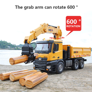 Nuevo Camión Volquete RC <span class=keywords><strong>Huina</strong></span> <span class=keywords><strong>1575</strong></span> 2021, Escala 1:14, 26 Canales, Media Aleación, 575 con Agarrador de Madera, Juguetes de Vehículos de Ingeniería para Niños - Product Image 5