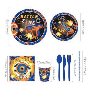 Huancai - Juego <span class=keywords><strong>de</strong></span> Vajilla Desechable <span class=keywords><strong>de</strong></span> Papel para Fiestas <span class=keywords><strong>de</strong></span> Dardos, Platos, Vasos y Servilletas con Diseño <span class=keywords><strong>de</strong></span> Zona <span class=keywords><strong>de</strong></span> Batalla, para Decoración <span class=keywords><strong>de</strong></span> Fiestas <span class=keywords><strong>de</strong></span> Cumpleaños Infantiles - Product Image 3