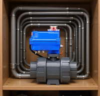 Vanne à boisseau sphérique électrique 2 voies 1/2-3/4 pouces AC24V DC24V AC220V en UPVC/PVC avec actionneur électrique motorisé, compatible OEM Etrany