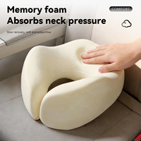 Luxus-Reisekissen-Set Atmungsaktiver Plüsch-Kissenbezug Weiches Ergonomisches Nackenstützkissen aus Memory-Schaum mit 3D-Augenmaske