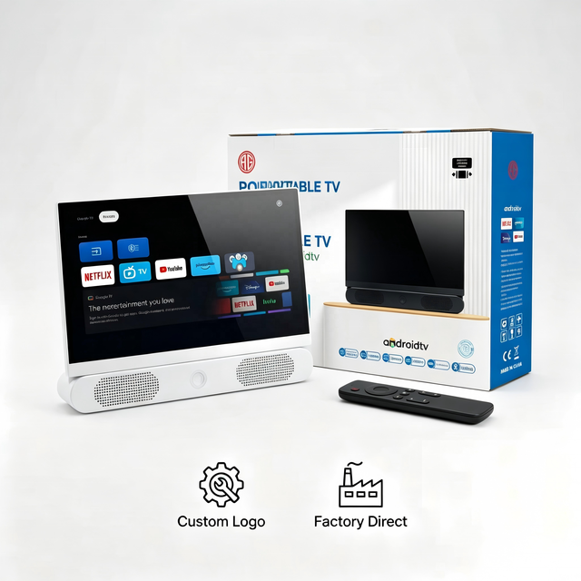 Factory Wholesale 24-Inch FHD Smart TV | 10000mAh Built-in Battery LED | Portable Rechargeable TV Monitor Built-In Speaker Solar