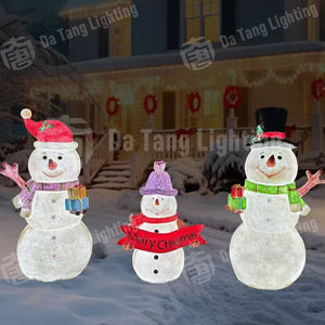 Decoración Navideña con Luz LED de Resina de Fibra de Vidrio con Motivo de Muñeco de Nieve para Exteriores - Product Image 3